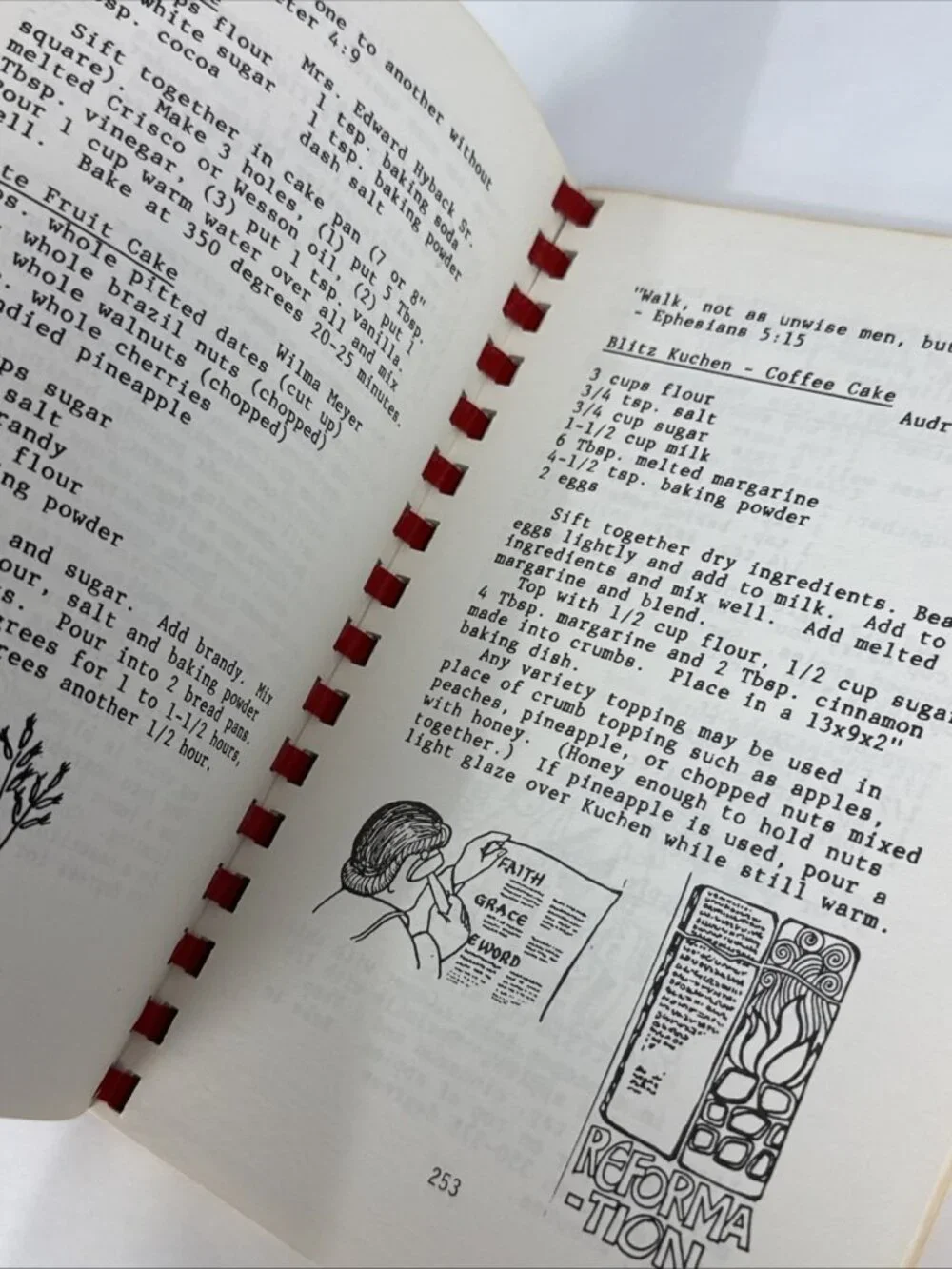 1986 Our Family Recipes Cookbook St Paul Ev. Lutheran Church Batavia New York